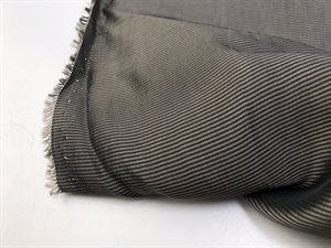 Viscose foer - smalstribet i gråsort